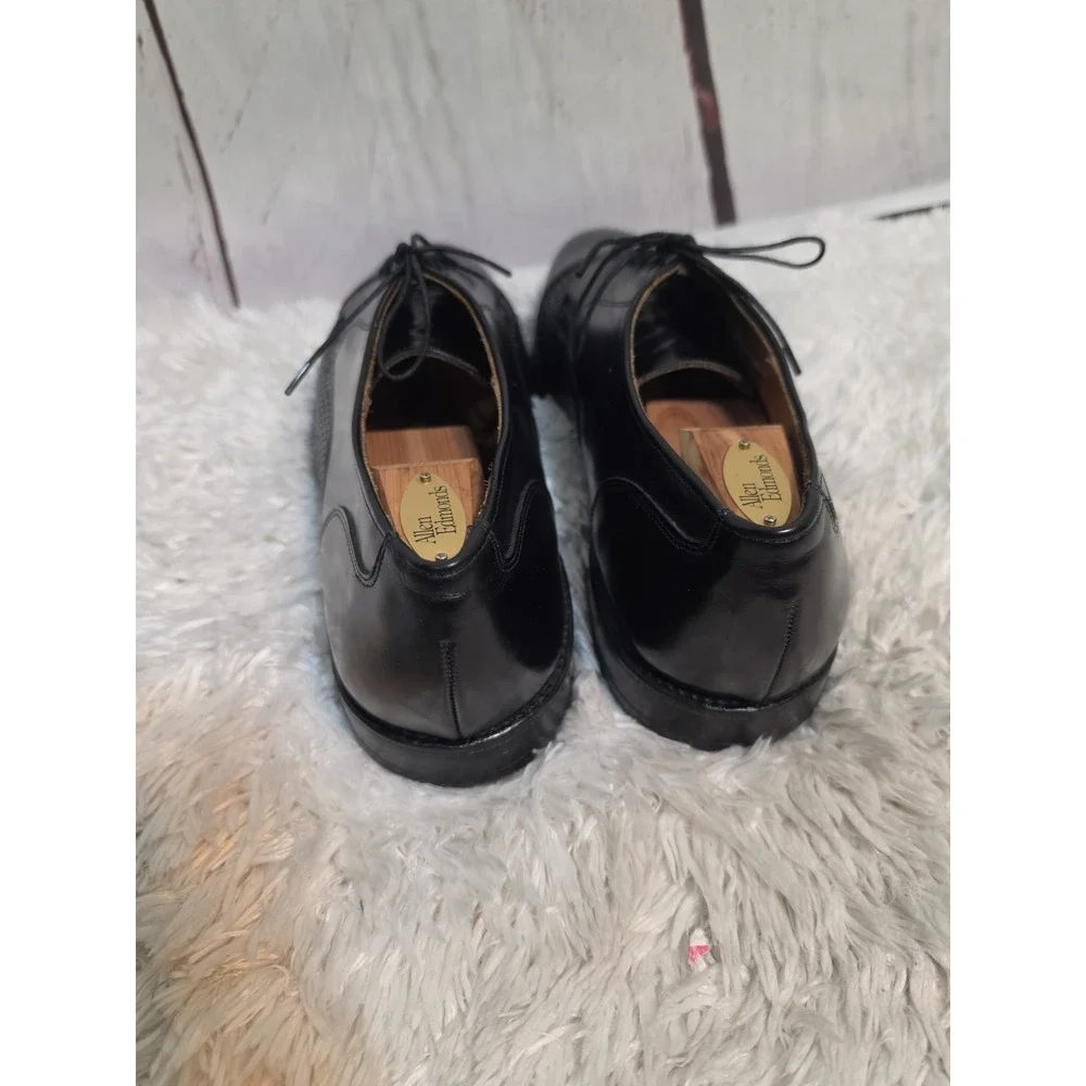 Allen Eemonds Black Woven Leather Shoes Cap Toe Lace Up Oxford Shoes Size 11